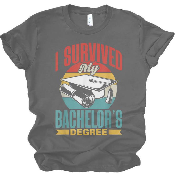 I Survived My Bachelor's Degree Party Bachelor Graduation Unisex Jersey T-Shirt