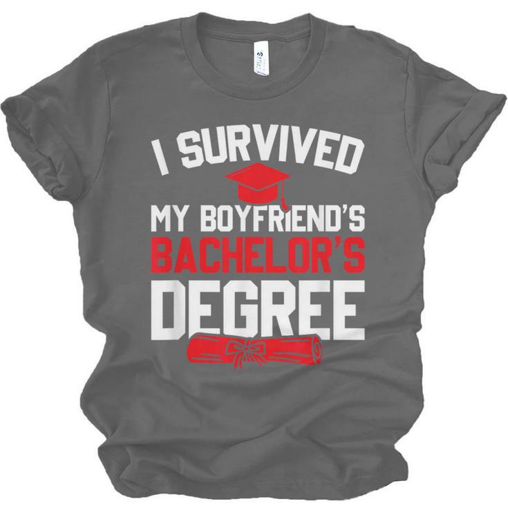 I Survived My Boyfriend's Bachelor's Degree Graduation Unisex Jersey T-Shirt