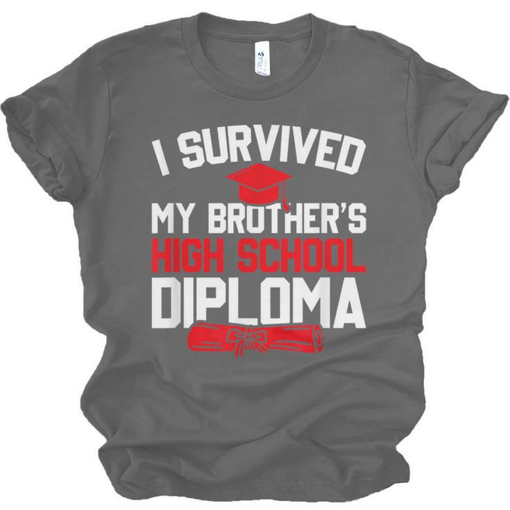 I Survived My Brother's High School Diploma Graduation Unisex Jersey T-Shirt