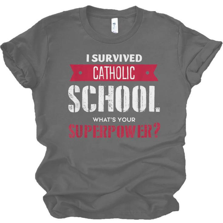 I Survived Catholic School Shirt Catholic Graduation Unisex Jersey T-Shirt