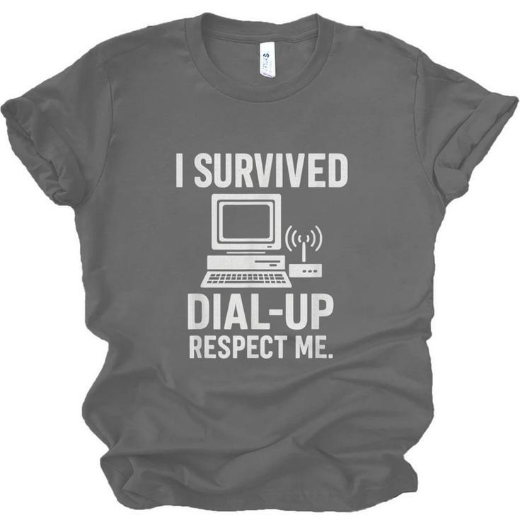 I Survived Dial-Up Internet – Retro 90s Nostalgia Unisex Jersey T-Shirt