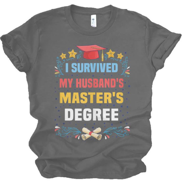 I Survived My Husband's Masters Degree Graduation Unisex Jersey T-Shirt