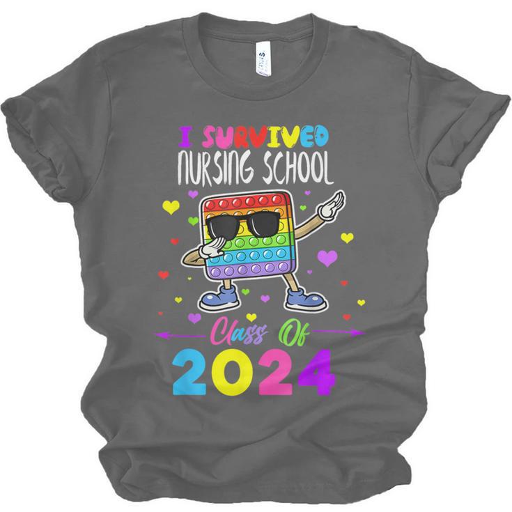 I Survived Nursing School Of 2024 Student Graduation 2024 Unisex Jersey T-Shirt