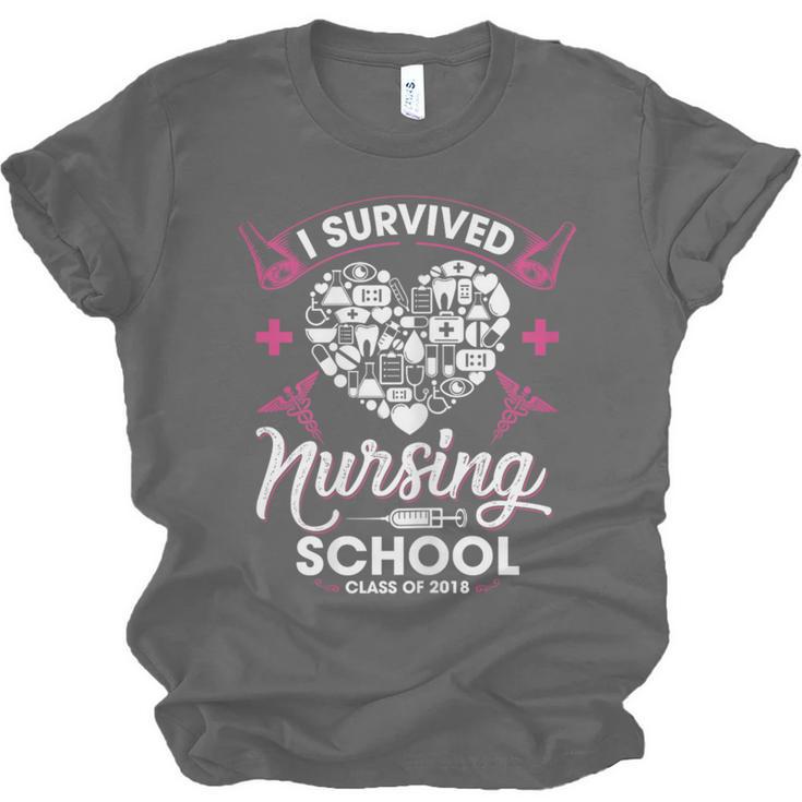I Survived Nursing School Class Of 2018 Graduation T-Shirt Unisex Jersey T-Shirt