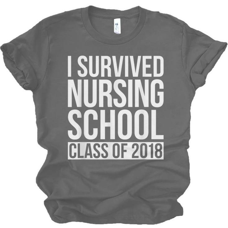 I Survived Nursing School Class Of 2018 RN Graduation Shirt Unisex Jersey T-Shirt