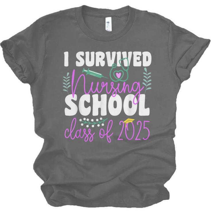 I Survived Nursing School Class Of 2025 New Nurse Graduation Unisex Jersey T-Shirt