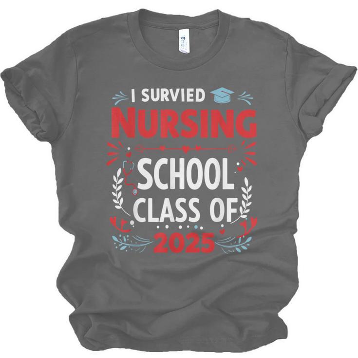 I Survived Nursing School Class Of 2025 Nurse Graduation Unisex Jersey T-Shirt