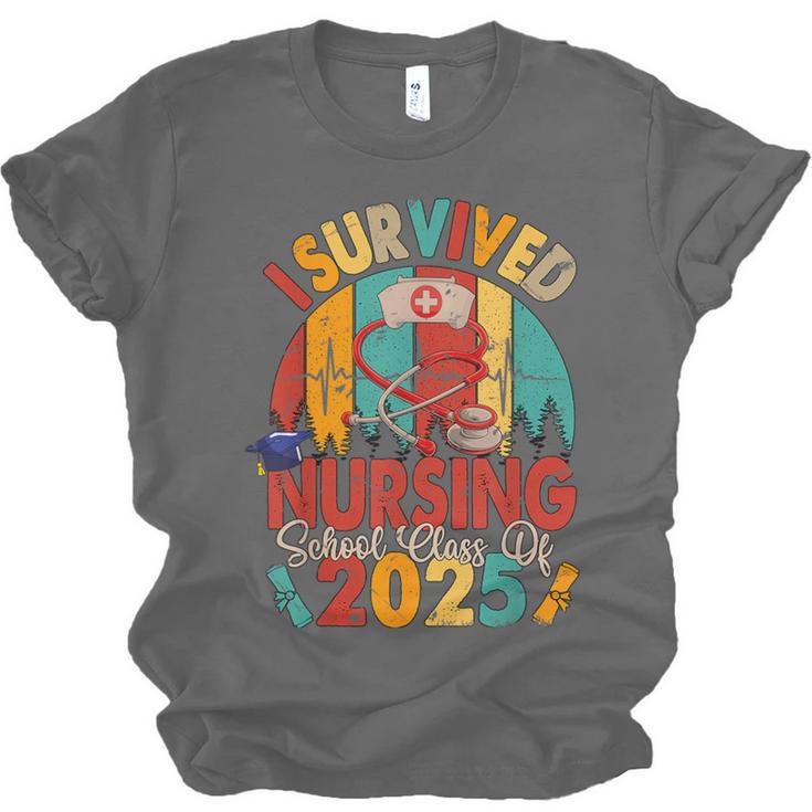 I Survived Nursing School Class Of 2025 Proud Graduation Unisex Jersey T-Shirt