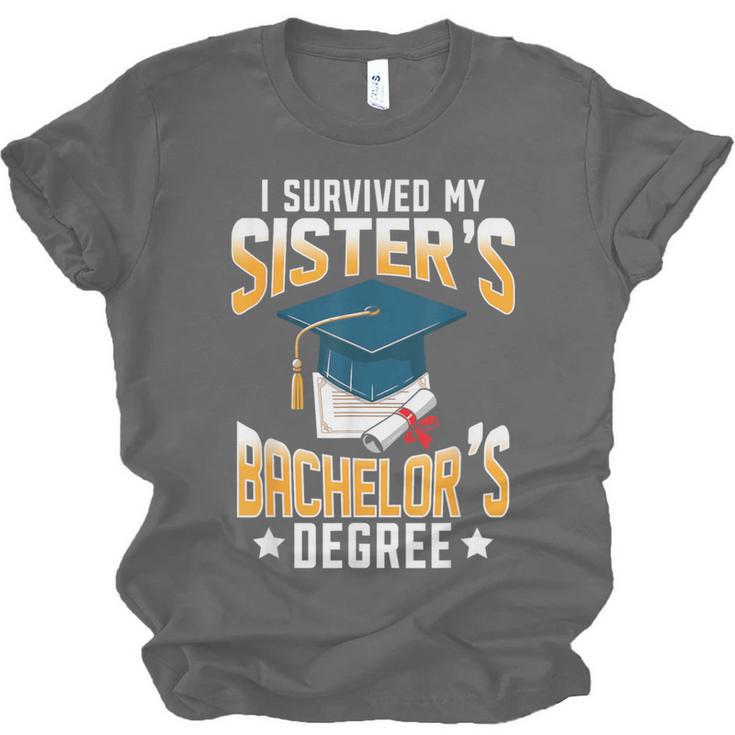 i Survived My Sisters Bachelor's Degree Graduation Gifts Unisex Jersey T-Shirt