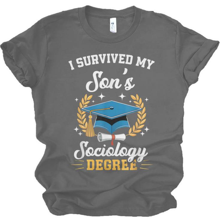 I Survived My Son's Sociology Degree Graduation Unisex Jersey T-Shirt
