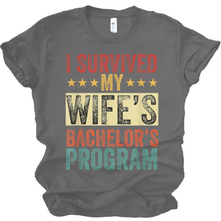 i Survived My Wife Bachelor's Degree Wife Graduation Unisex Jersey T-Shirt
