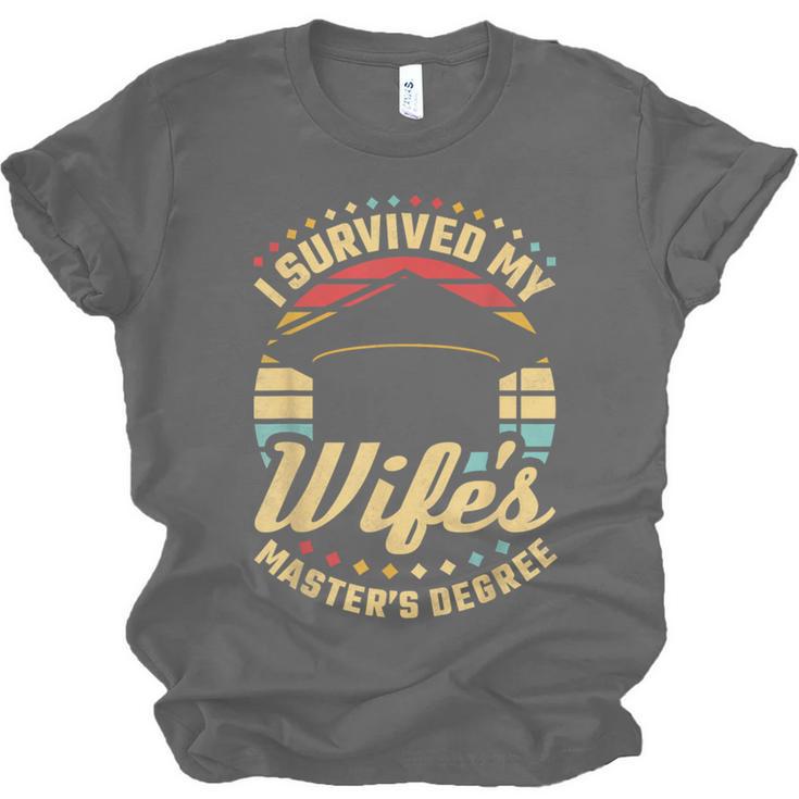Survived My Wife's Master's Degree College Graduation Unisex Jersey T-Shirt