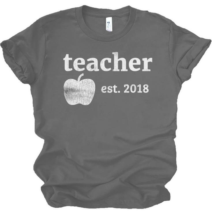 Teacher Est 2018 Vintage Graduation Unisex Jersey T-Shirt