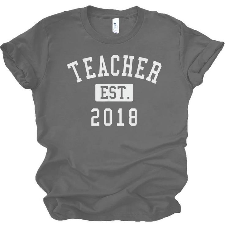 Teacher Established 2018 Shirt For Teacher Graduation Men Women Unisex Jersey T-Shirt
