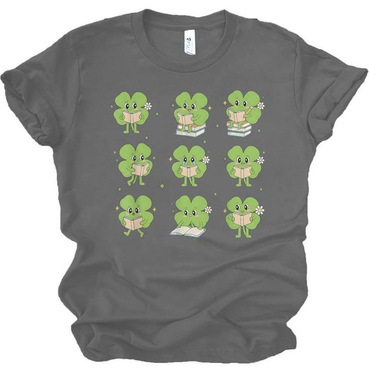 Teacher Reading Shamrock St Patrick’s Day Book Lover Kids Unisex Jersey T-Shirt
