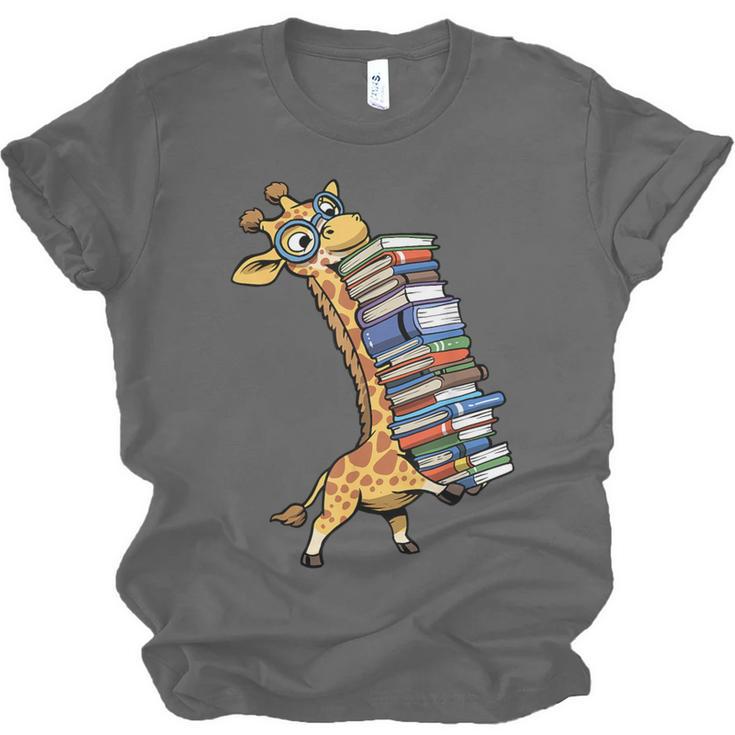 Teacher Shirt Giraffe Holding Books Bookworm Librarian Unisex Jersey T-Shirt Teacher Shirt Giraffe Holding Books Bookworm Librarian Unisex Jersey T-Shirt