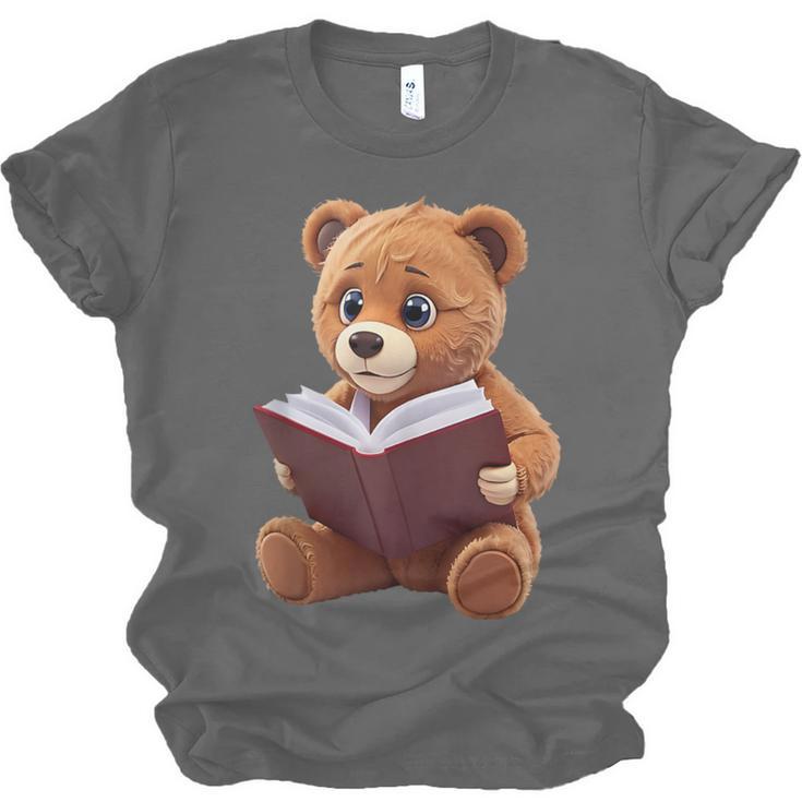 Teddy Bear Reading a Book Unisex Jersey T-Shirt
