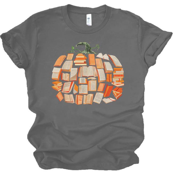 Thanksgiving Fall Books Pumpkins Vintage Library Teacher Kid Unisex Jersey T-Shirt Thanksgiving Fall Books Pumpkins Vintage Library Teacher Kid Unisex Jersey T-Shirt