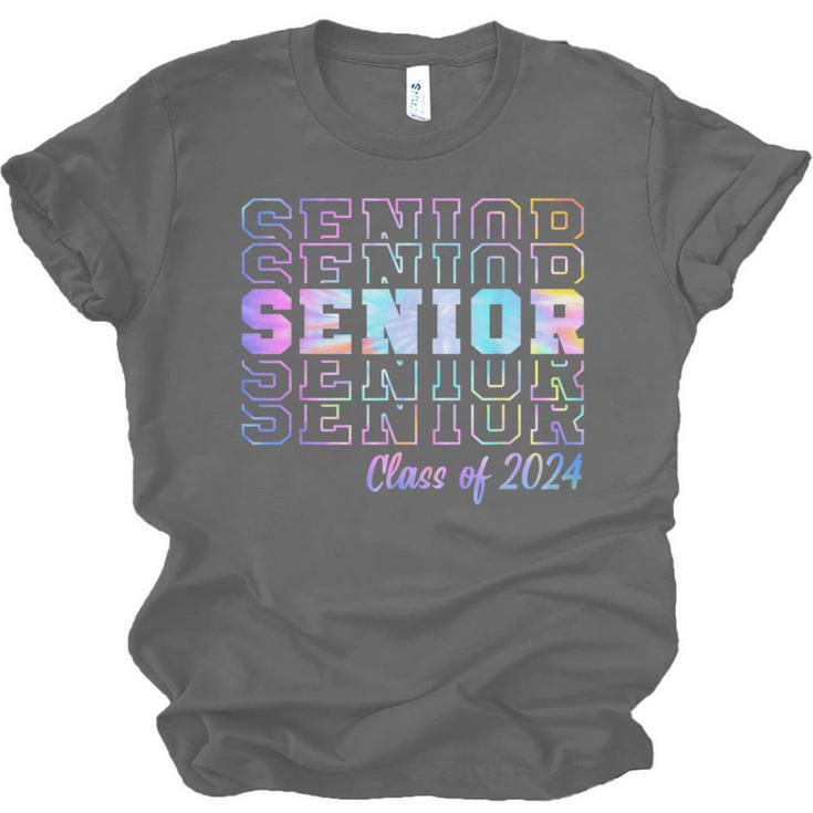 Tie Dye Senior 24 Class Of 2024 Seniors Graduation 24 Unisex Jersey T-Shirt