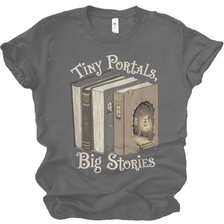 Tiny Portals Big Stories Book Nook Fantasy Gateway Unisex Jersey T-Shirt