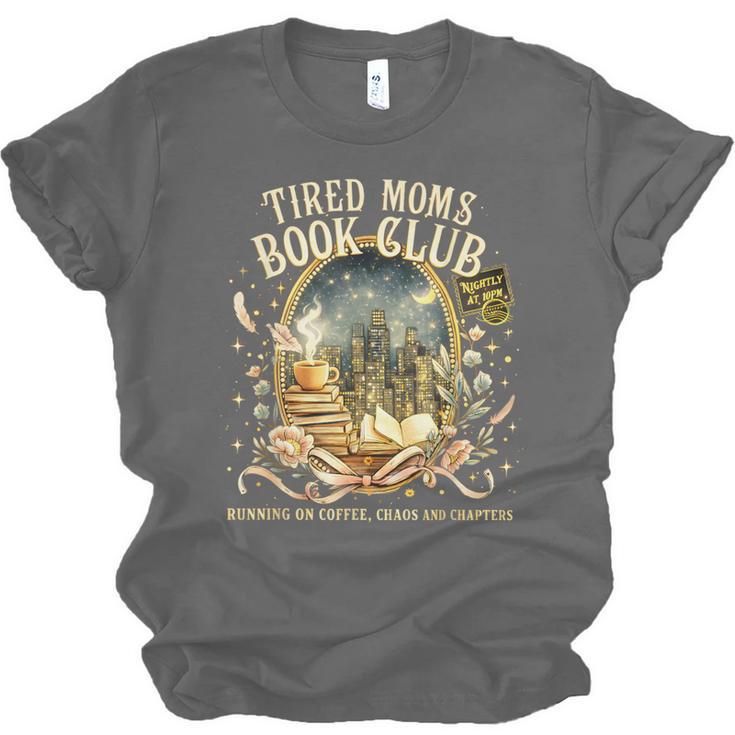 Tired Moms Book Club Cozy Night Coffee Reading Cat Unisex Jersey T-Shirt Tired Moms Book Club Cozy Night Coffee Reading Cat Unisex Jersey T-Shirt