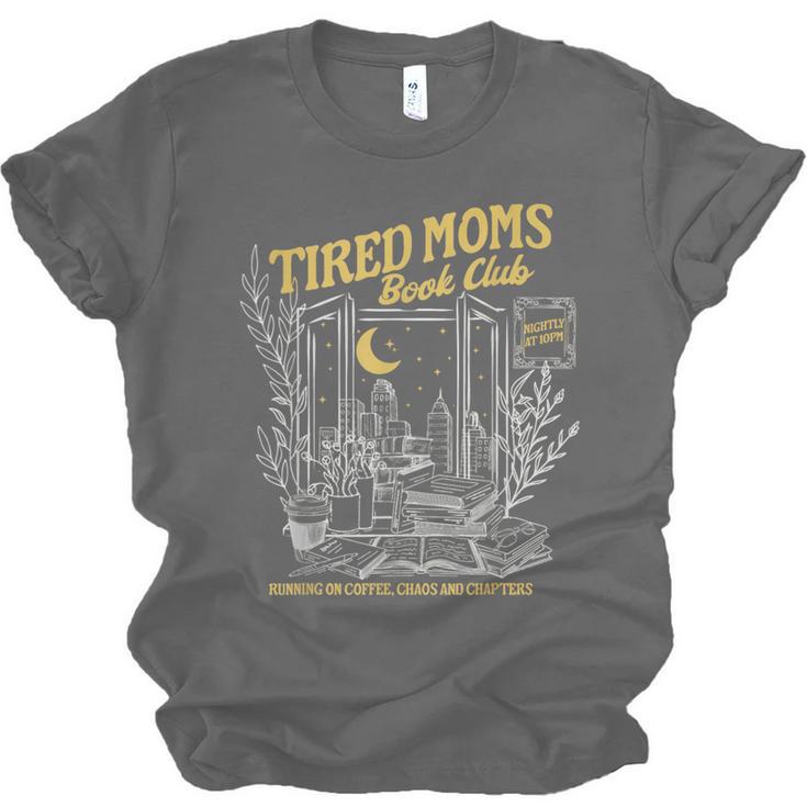 Tired Moms Club Bookish Book Lover Homebody Fall Book Club Unisex Jersey T-Shirt
