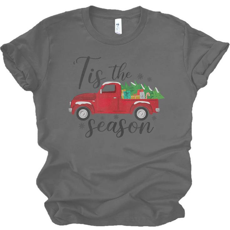 Tis The Season Holiday Nostalgia Red Truck Unisex Jersey T-Shirt Tis The Season Holiday Nostalgia Red Truck Unisex Jersey T-Shirt