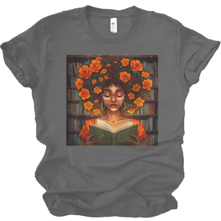 History Month Black Afro Girl Women Book Lovers Unisex Jersey T-Shirt