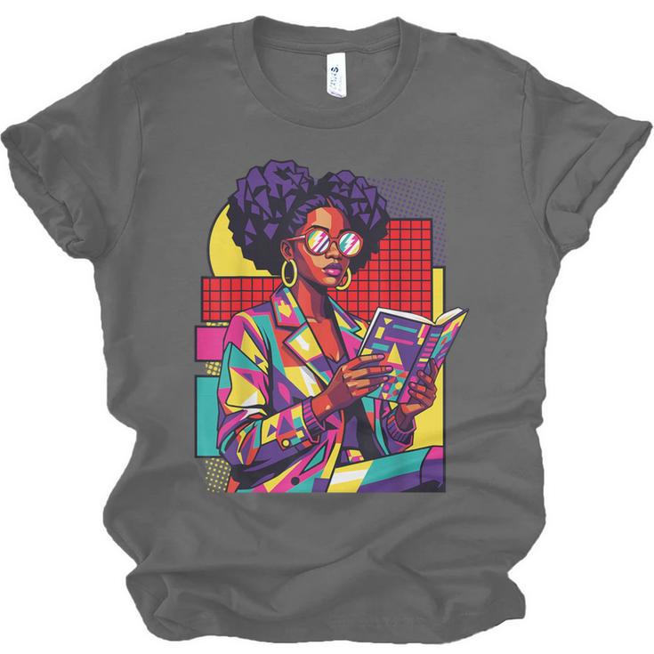 History Woman Reading Book Geometric Girl Educated Unisex Jersey T-Shirt