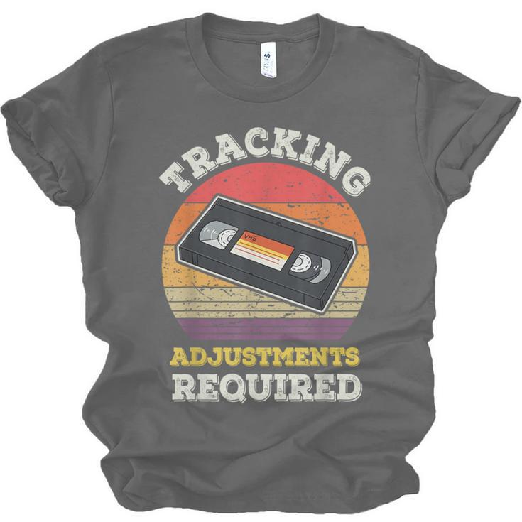 Tracking Adjustments Required Nostalgia VHS Retro Tape Unisex Jersey T-Shirt