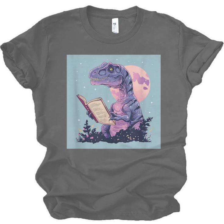 Trex Reading Book Dinosaur Unisex Jersey T-Shirt