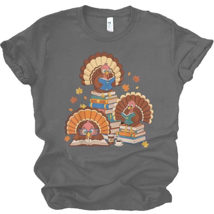 Turkey Read Books Reading Fall Thanksgiving Teacher Unisex Jersey T-Shirt Turkey Read Books Reading Fall Thanksgiving Teacher Unisex Jersey T-Shirt