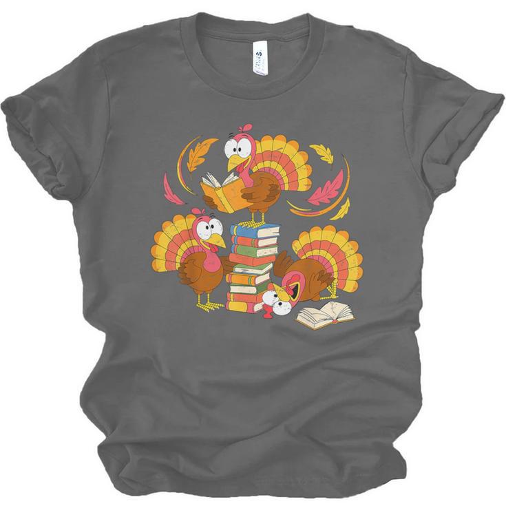 Turkey Reading Books Fall Thanksgiving Teacher Librarian Unisex Jersey T-Shirt Turkey Reading Books Fall Thanksgiving Teacher Librarian Unisex Jersey T-Shirt