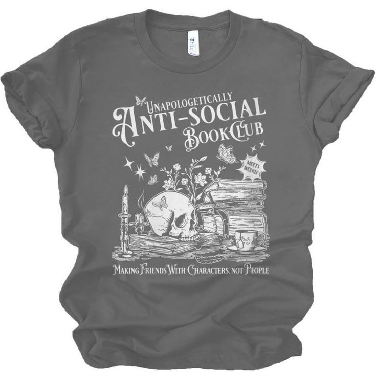 Unapologetically Antisocial Book Club Meets Weekly Retro Unisex Jersey T-Shirt Unapologetically Antisocial Book Club Meets Weekly Retro Unisex Jersey T-Shirt