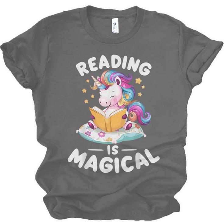 Unicorn Teacher Reading Is Magical Book Unisex Jersey T-Shirt