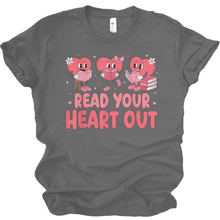 Valentine Day Book Read Your Heart Out Lovers Teacher Kids Unisex Jersey T-Shirt