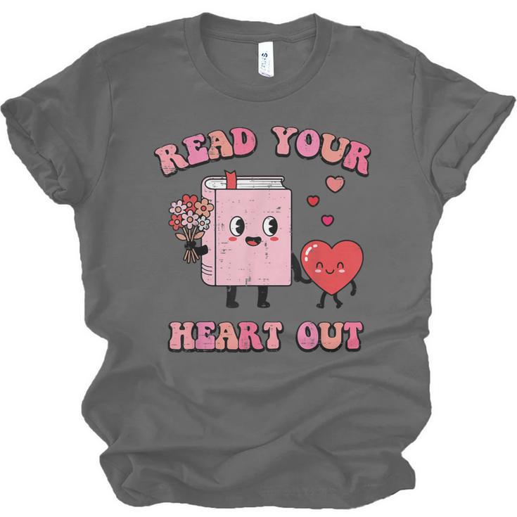 Valentines Day Book Read Your Heart Out Women Men Kids Unisex Jersey T-Shirt
