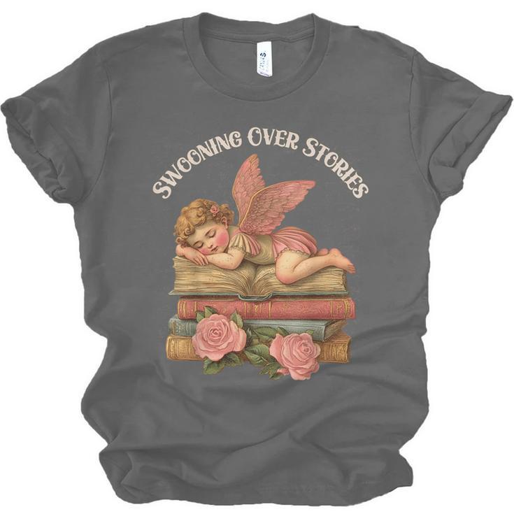 Valentine's Swooning Over Stories Cupid And Book Lover Tee Unisex Jersey T-Shirt Valentine's Swooning Over Stories Cupid And Book Lover Tee Unisex Jersey T-Shirt