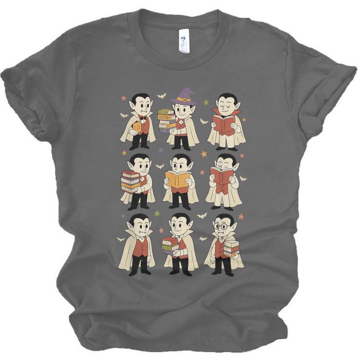 Vampire Reading Books Halloween Cute Teens Kids Unisex Jersey T-Shirt Vampire Reading Books Halloween Cute Teens Kids Unisex Jersey T-Shirt