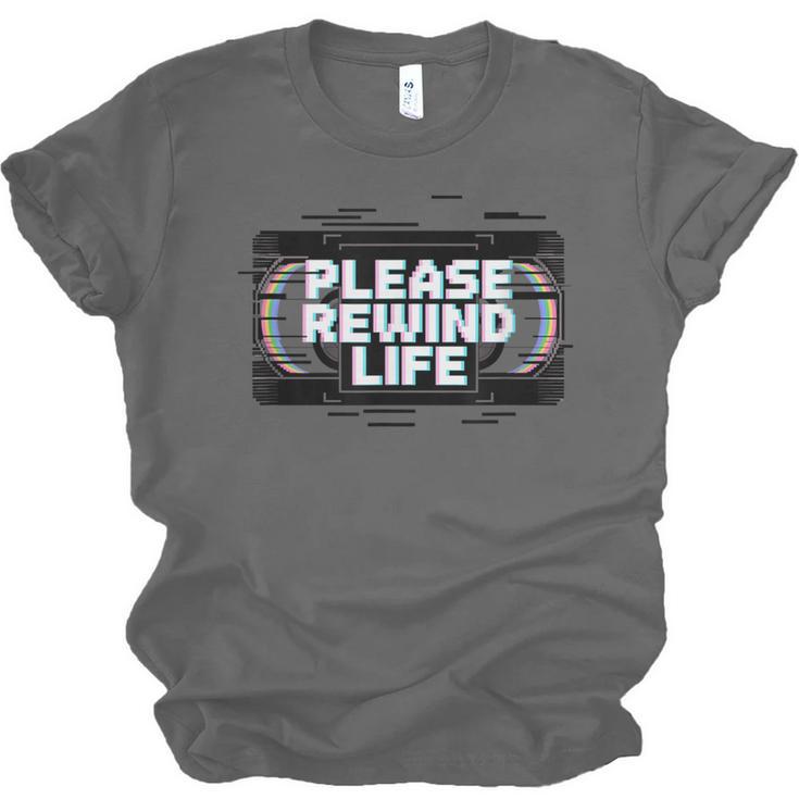 VHS Tape Rewind Glitch 90s Retro Nostalgia Please Rewind Unisex Jersey T-Shirt VHS Tape Rewind Glitch 90s Retro Nostalgia Please Rewind Unisex Jersey T-Shirt