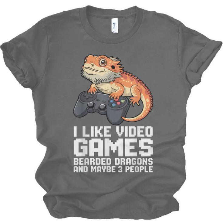 I Like Video Games Bearded Dragon Gamer Introvert Mood Unisex Jersey T-Shirt I Like Video Games Bearded Dragon Gamer Introvert Mood Unisex Jersey T-Shirt