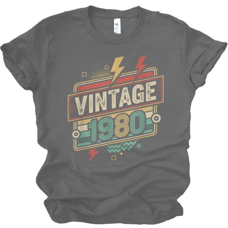 Vintage 1980 Retro Badge Decade Nostalgia Graphic Emblem Unisex Jersey T-Shirt