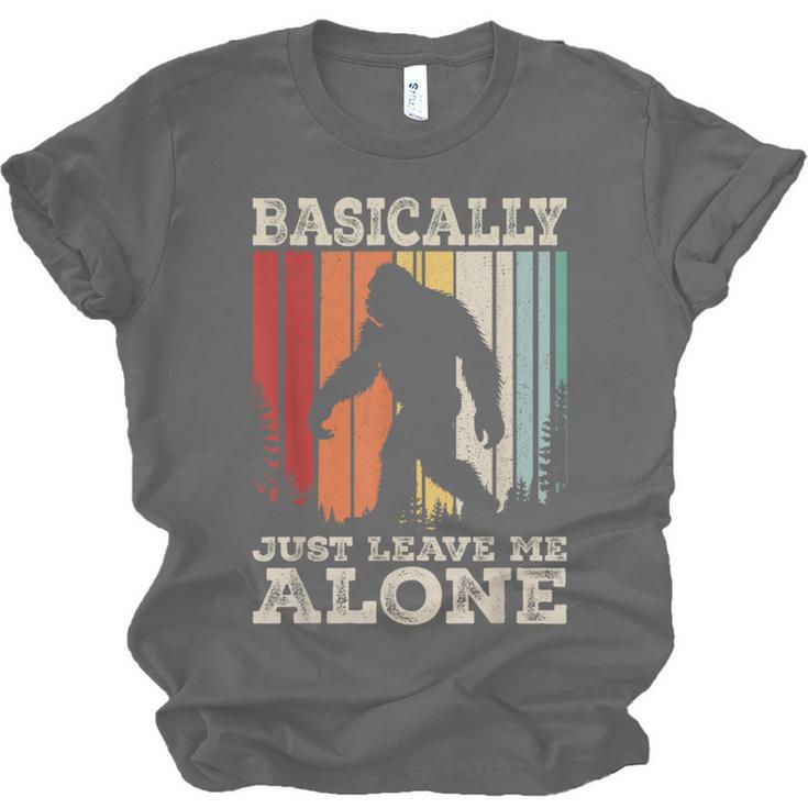 Vintage Basically Just Leave Me Alone Bigfoot Introverts Unisex Jersey T-Shirt Vintage Basically Just Leave Me Alone Bigfoot Introverts Unisex Jersey T-Shirt