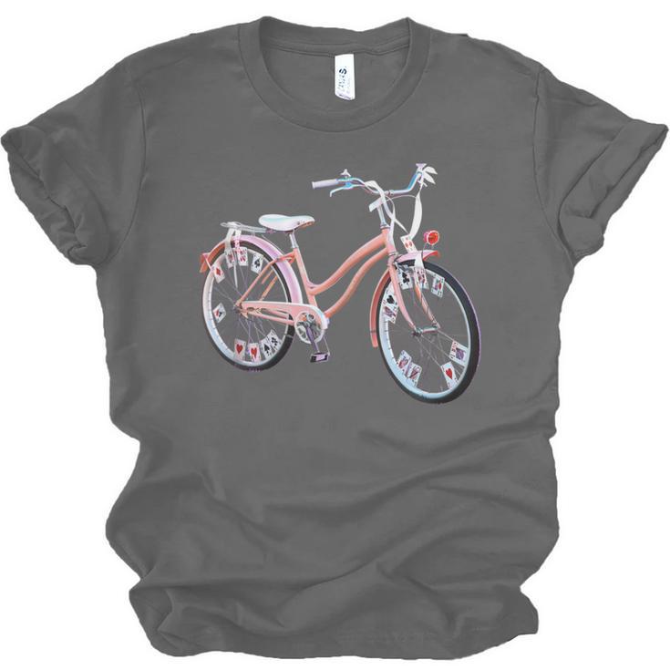 Vintage Bicycle With Playing Cards Nostalgia Unisex Jersey T-Shirt Vintage Bicycle With Playing Cards Nostalgia Unisex Jersey T-Shirt