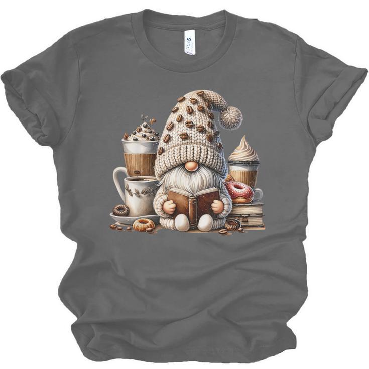 Vintage Cute Gnome Reading Book Coffee Latte Men Women Kids Unisex Jersey T-Shirt Vintage Cute Gnome Reading Book Coffee Latte Men Women Kids Unisex Jersey T-Shirt