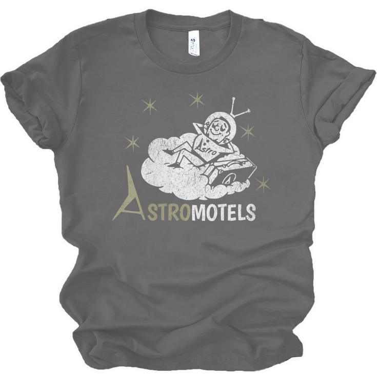 Vintage Hotel Matchbook Astro Motels 50s Retro Spaceman Unisex Jersey T-Shirt Vintage Hotel Matchbook Astro Motels 50s Retro Spaceman Unisex Jersey T-Shirt