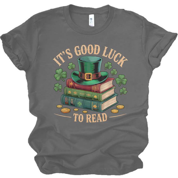 Vintage It's Good Luck To Read St Patrick's Day Book Lucky Unisex Jersey T-Shirt Vintage It's Good Luck To Read St Patrick's Day Book Lucky Unisex Jersey T-Shirt