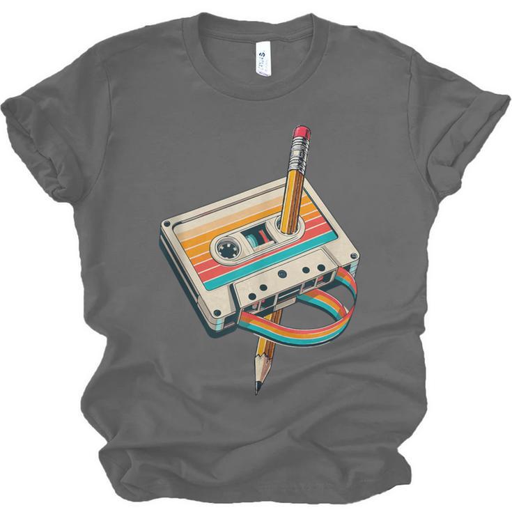 Vintage Pencil Rewind Cassette Tape Nostalgia Party 80s 90s Unisex Jersey T-Shirt