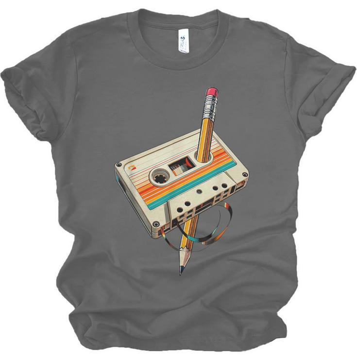 Vintage Pencil Rewind Cassette Tape Nostalgia Party 80s 90s Unisex Jersey T-Shirt