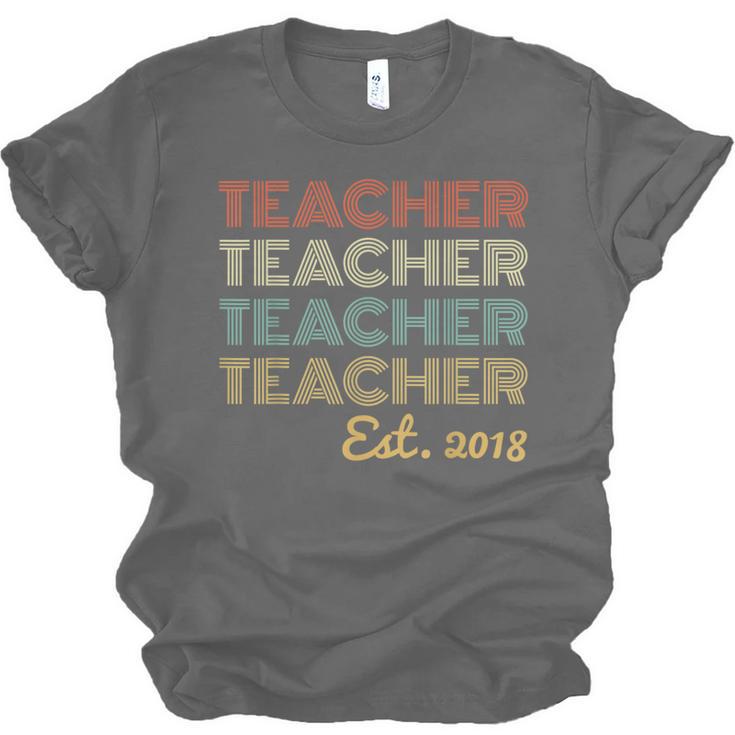 Vintage Teacher Established 2018 Graduation Men Unisex Jersey T-Shirt